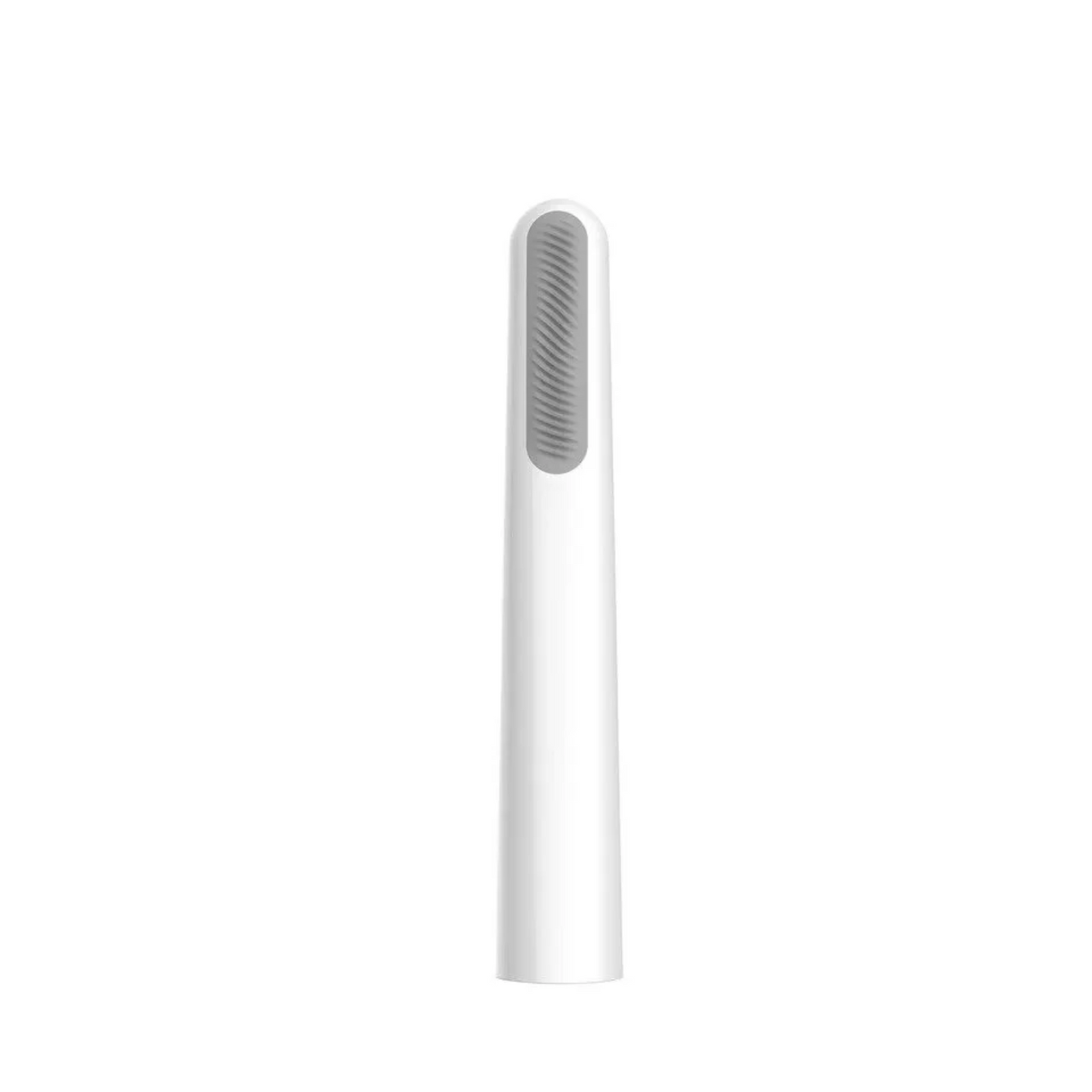 A back view of our replacement brush heads with a textured rubber tongue scraper